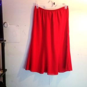 2 piece red polyester suit size 14